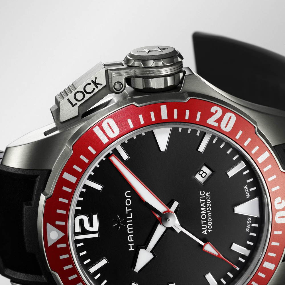 Hamilton Khaki Navy Frogman Titanium Auto H77805335 New Full Set