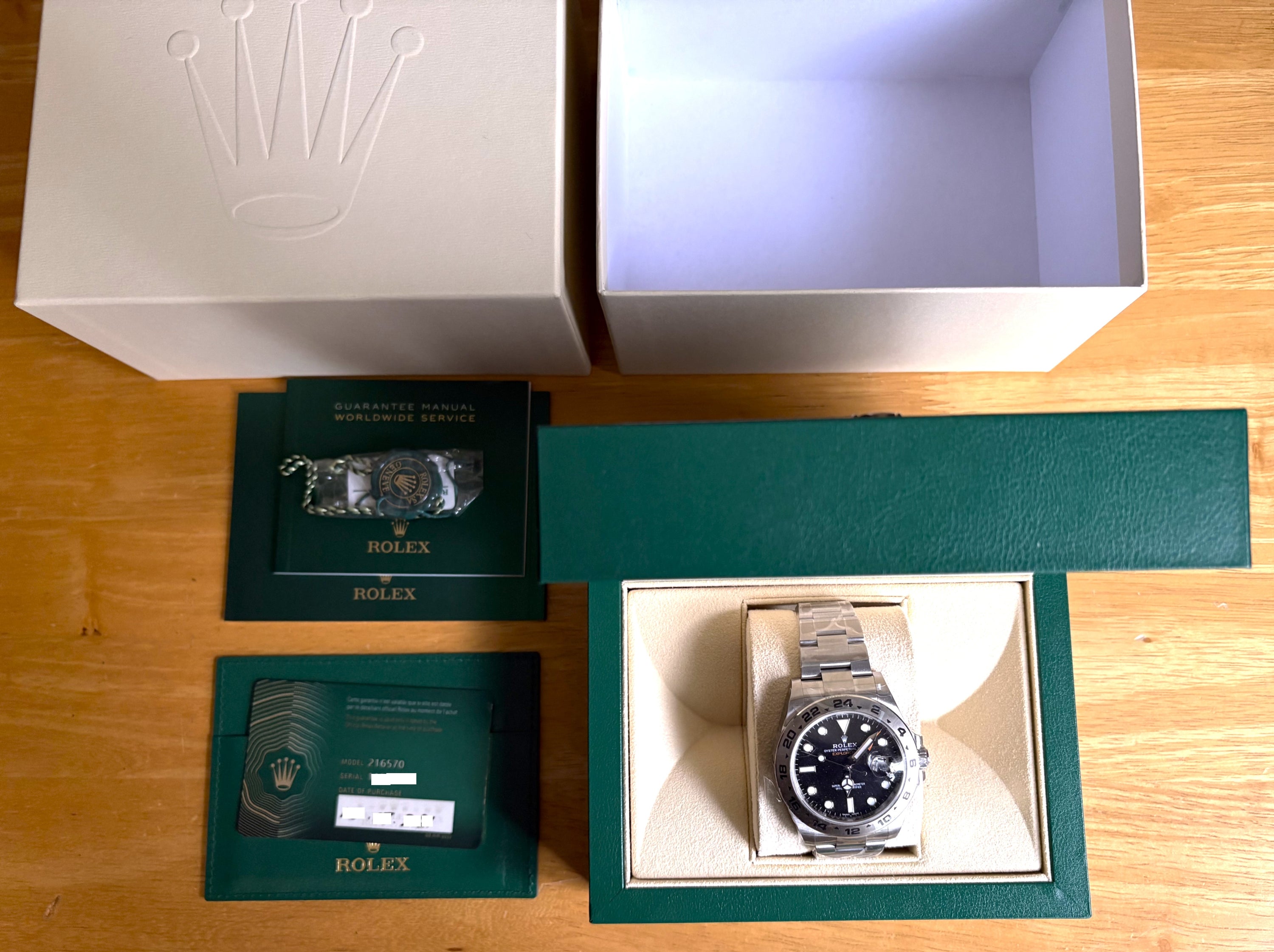 Rolex Explorer II 216570 New Full Set