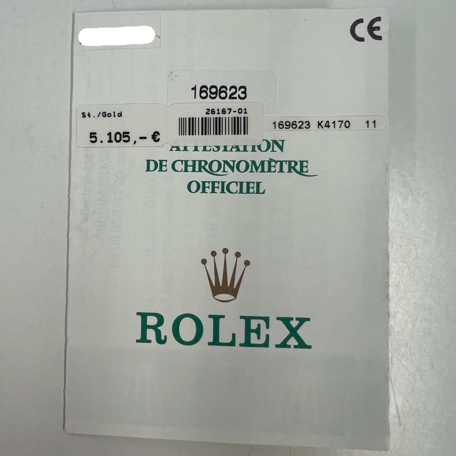 Rolex Yacht-Master Blue Chronometer 169623 Unworn