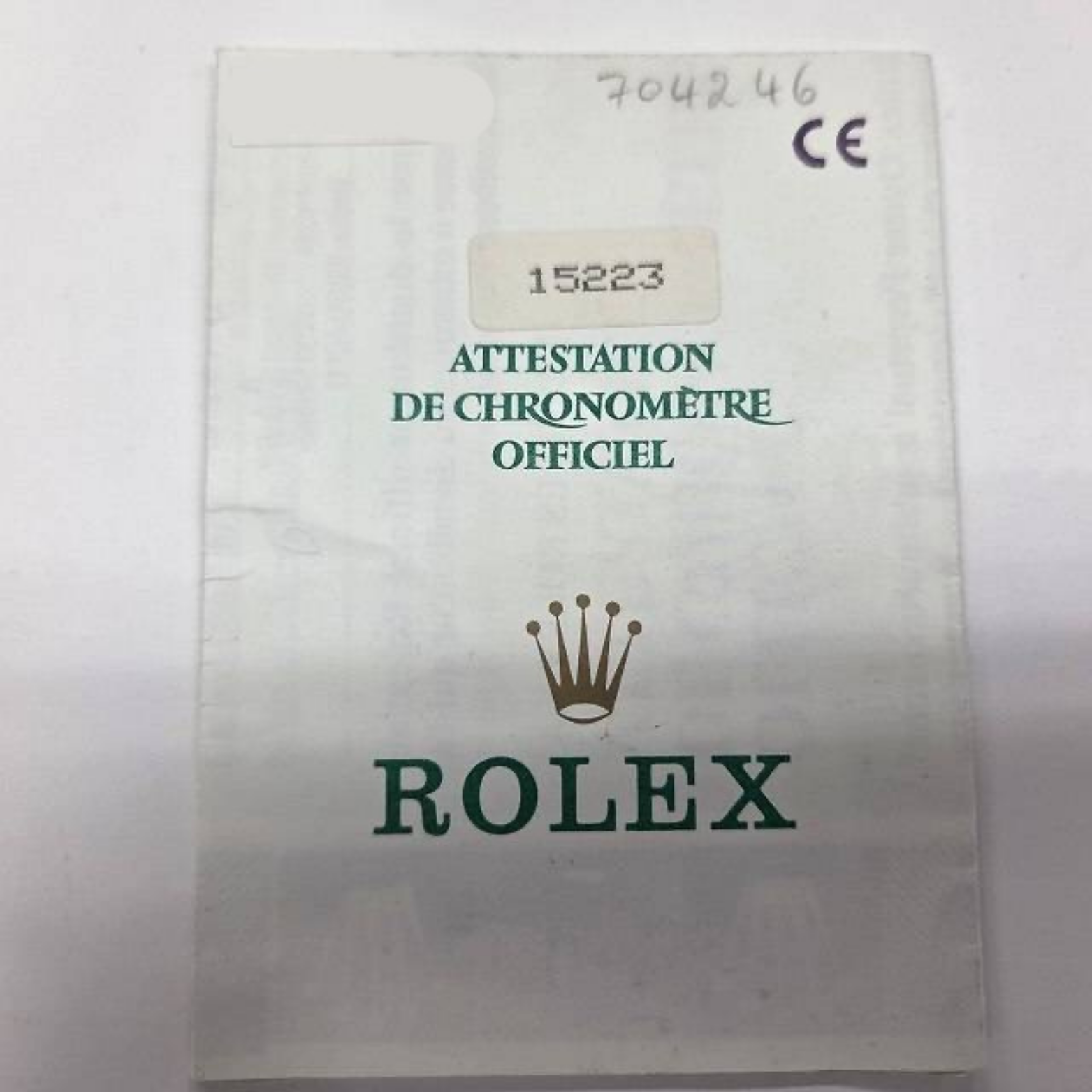 Rolex Oyster Perpetual Date White Dial 15223