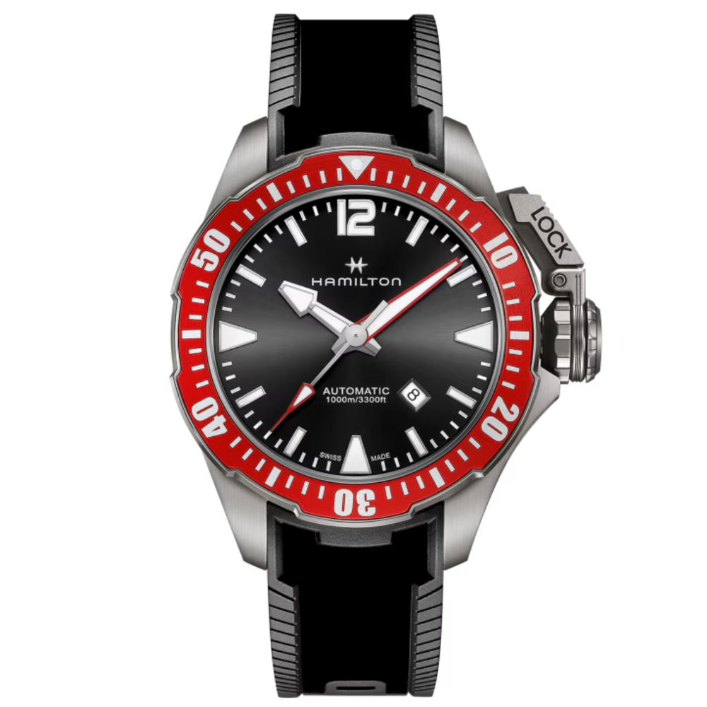 Hamilton Khaki Navy Frogman Titanium Auto H77805335 New Full Set