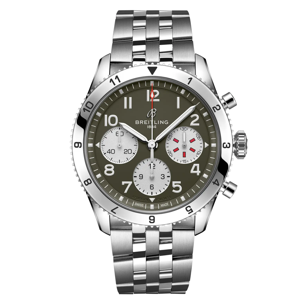 Breitling Classic AVI Chronograph 42 Curtiss Warhawk A233802A1L1A1 New Full Set