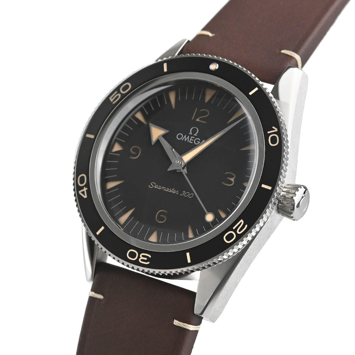 Omega Seamaster 300 Steel on Leather Strap 234.32.41.21.01.001 New Full Set