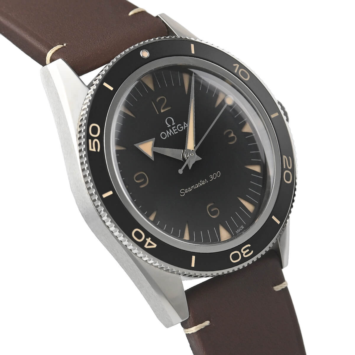 Omega Seamaster 300 Steel on Leather Strap 234.32.41.21.01.001 New Full Set