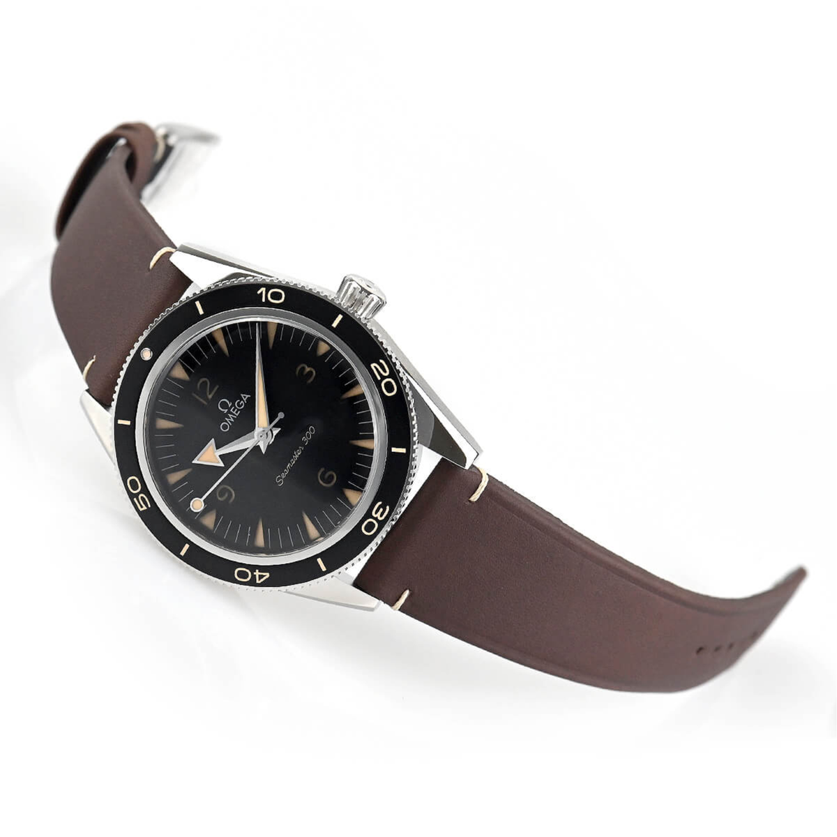 Omega Seamaster 300 Steel on Leather Strap 234.32.41.21.01.001 New Full Set