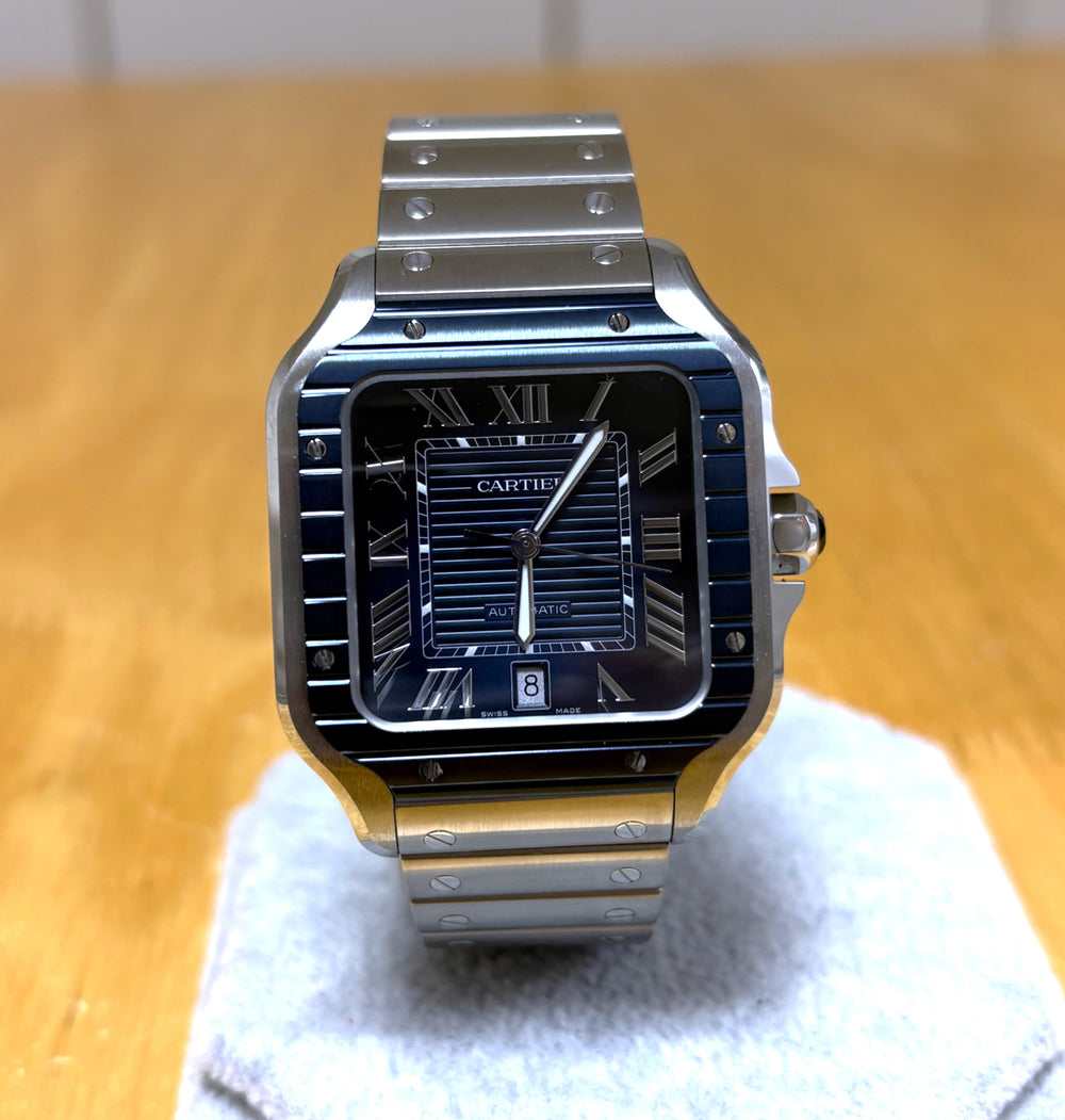 Cartier Santos De Cartier Blue Dial WSSA0048 Unworn / Full Set