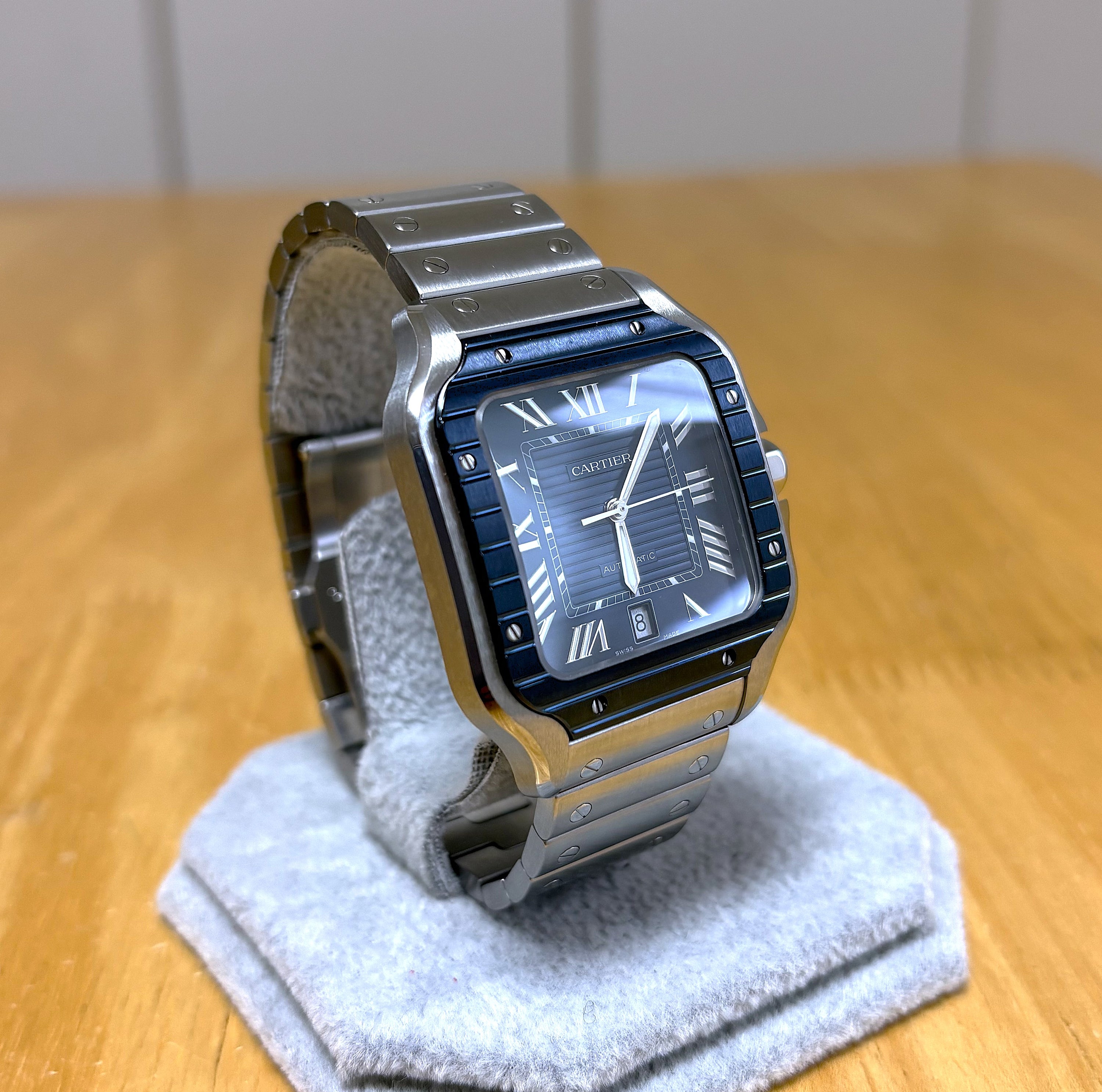Cartier Santos De Cartier Blue Dial WSSA0048 Unworn / Full Set