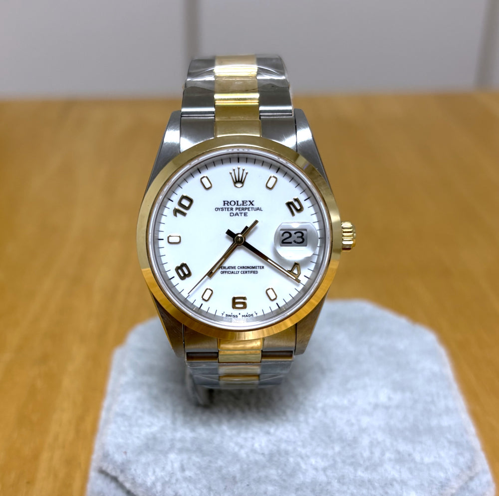Rolex Oyster Perpetual Date White Dial 15203 Unworn with papers