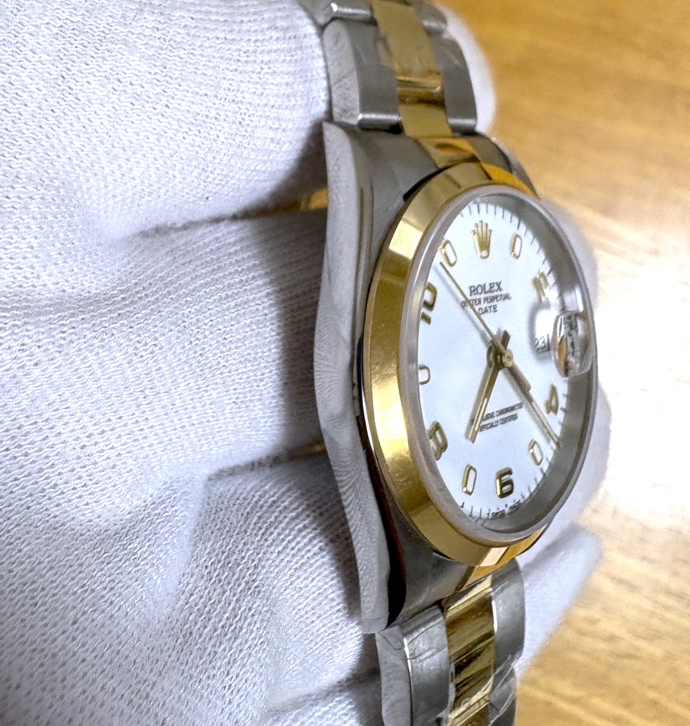 Rolex Oyster Perpetual Date White Dial 15203 Unworn with papers