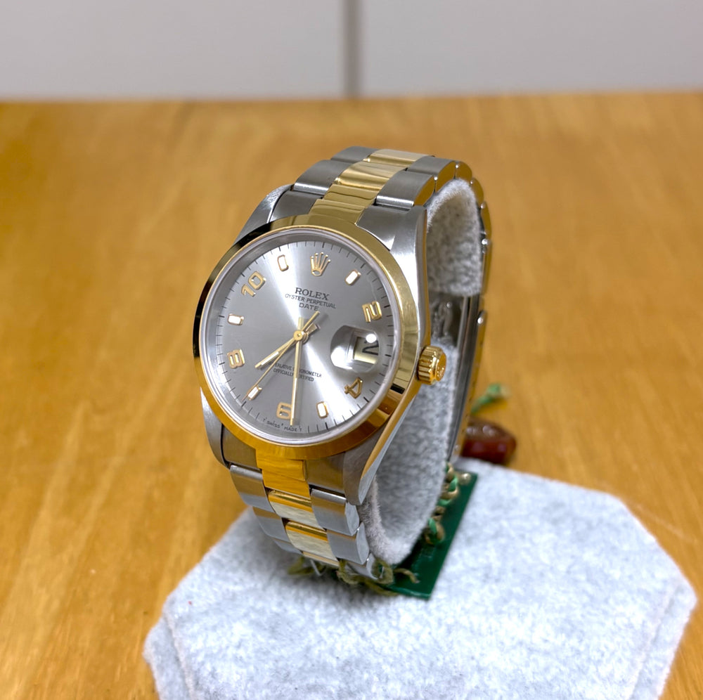 Rolex Oyster Perpetual Date Grey Dial 15203 Unworn with papers