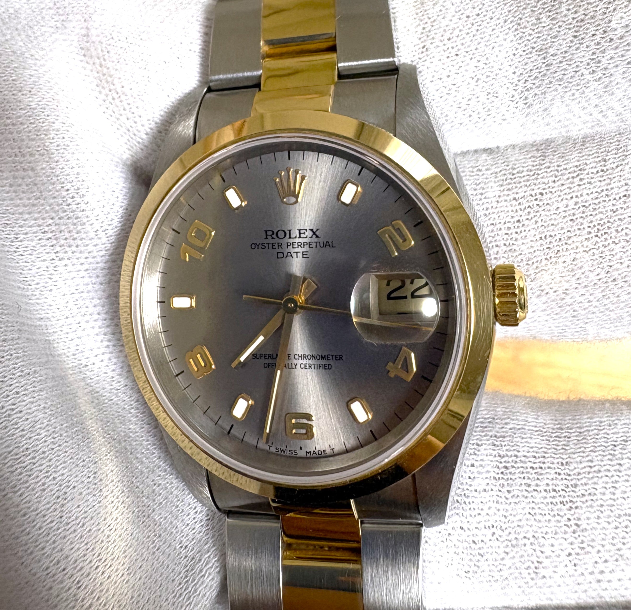Rolex Oyster Perpetual Date Grey Dial 15203 Unworn with papers