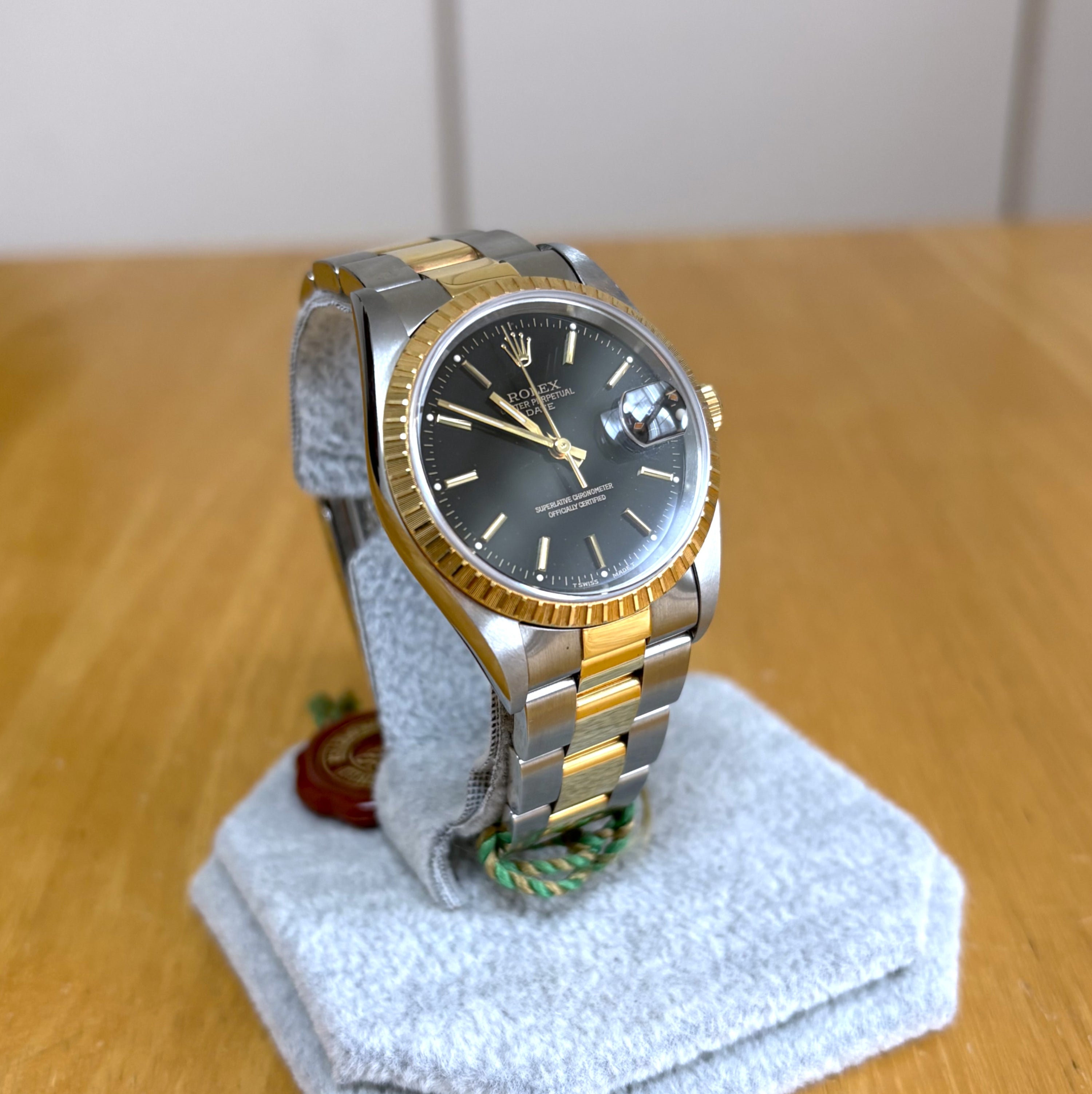 Rolex Oyster Perpetual Date Black Dial 15223 Unworn