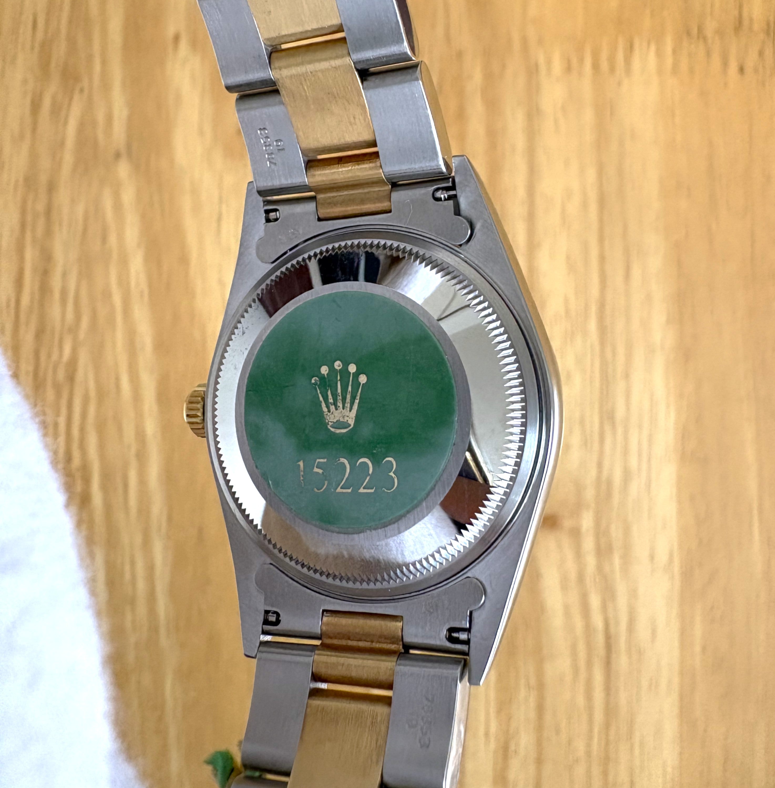 Rolex Oyster Perpetual Date Black Dial 15223 Unworn