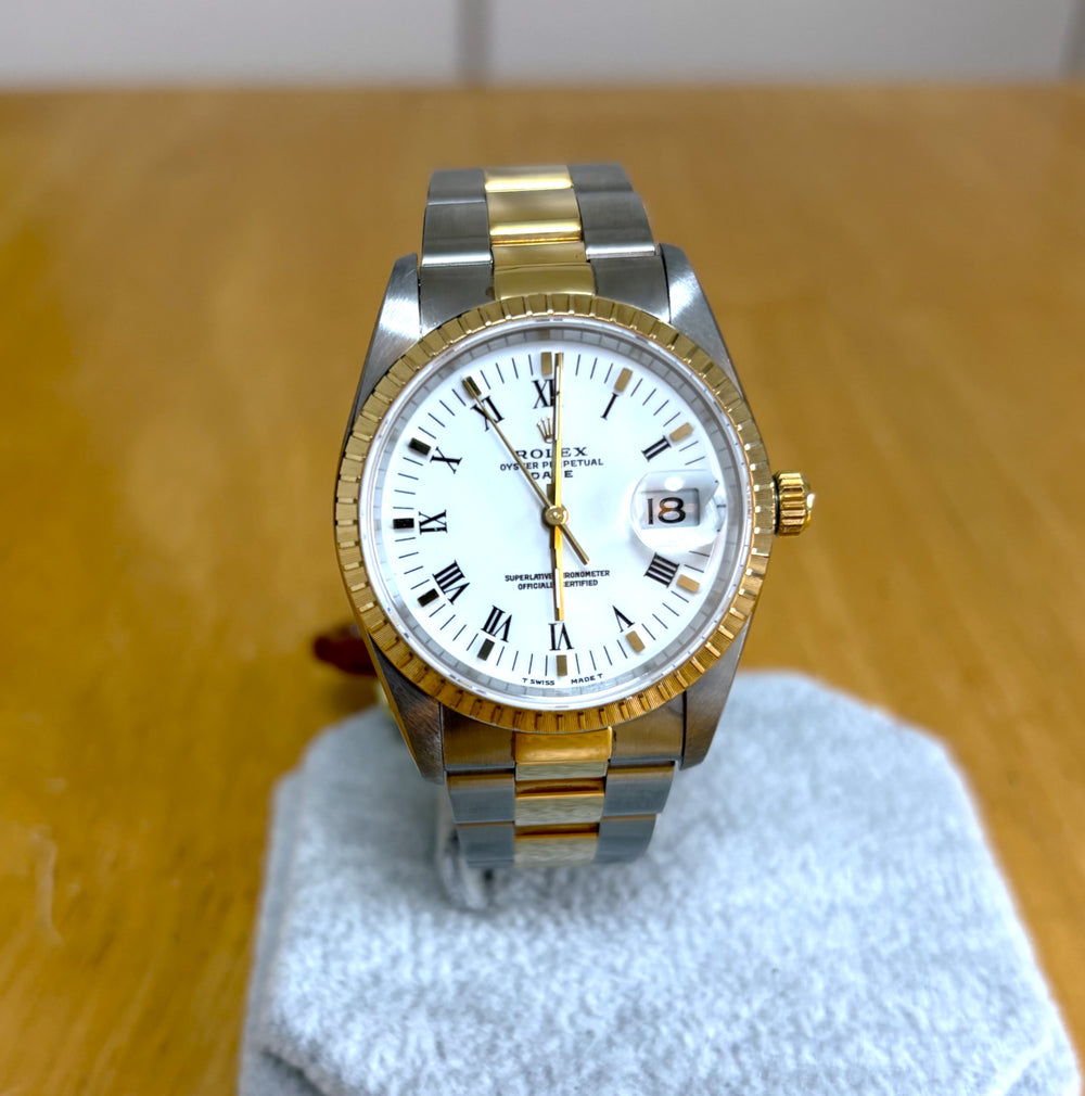 Rolex Oyster Perpetual Date White Dial 15223
