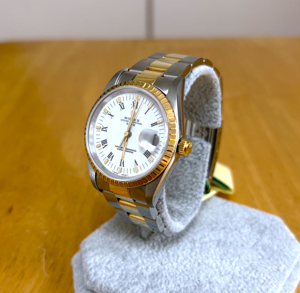 Rolex Oyster Perpetual Date White Dial 15223