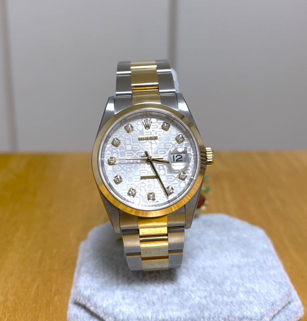 Rolex Datejust 36mm Silver Dial with Diamond 16203G Unworn