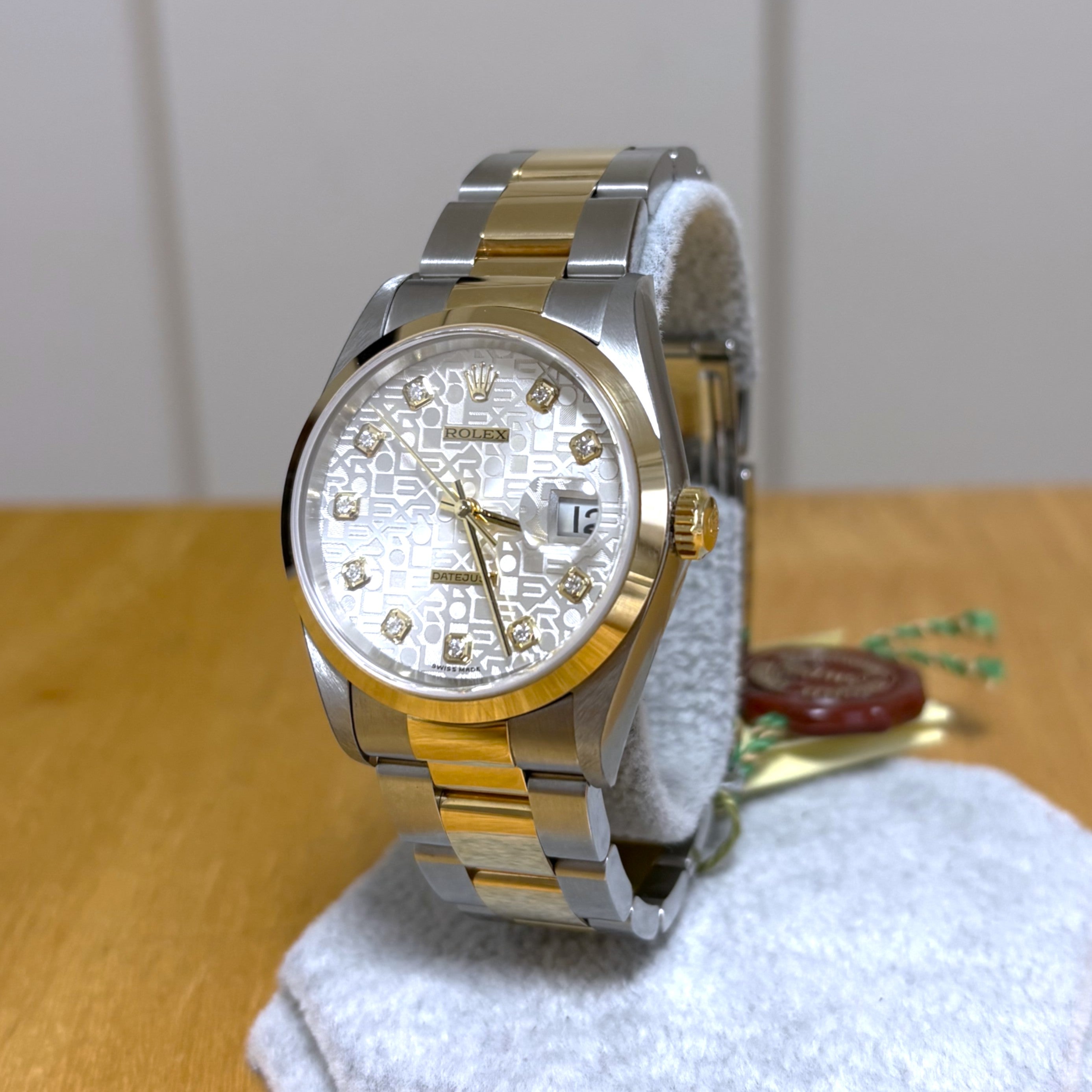 Rolex Datejust 36mm Silver Dial with Diamond 16203G Unworn