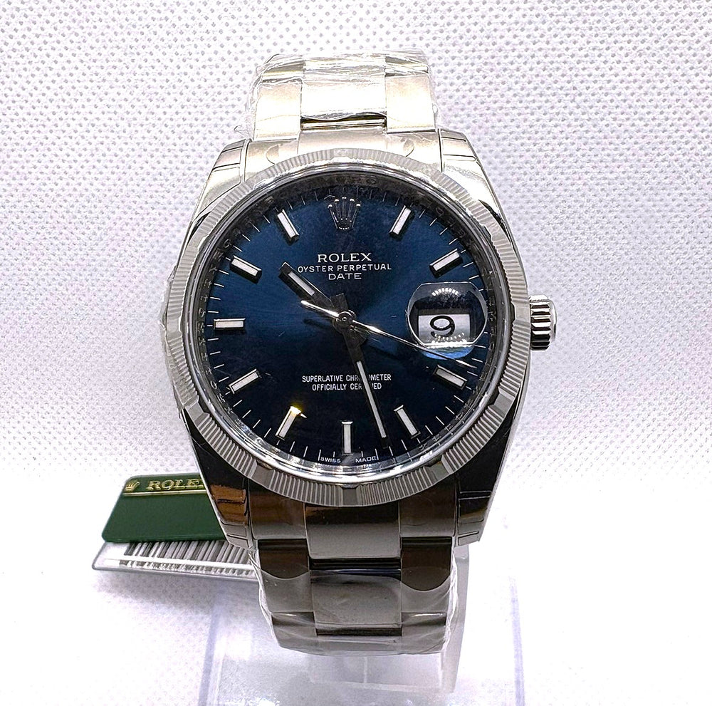 Rolex Oyster Perpetual Date Blue 115210