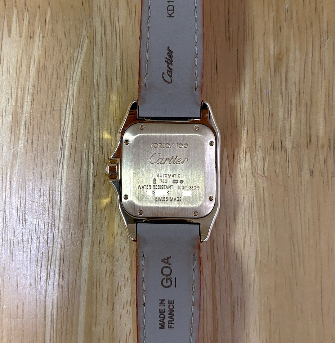 Cartier Santos 100 “WM502051” – 18K Yellow Gold & Diamond Bezel – Automatic Unworn / Full Set