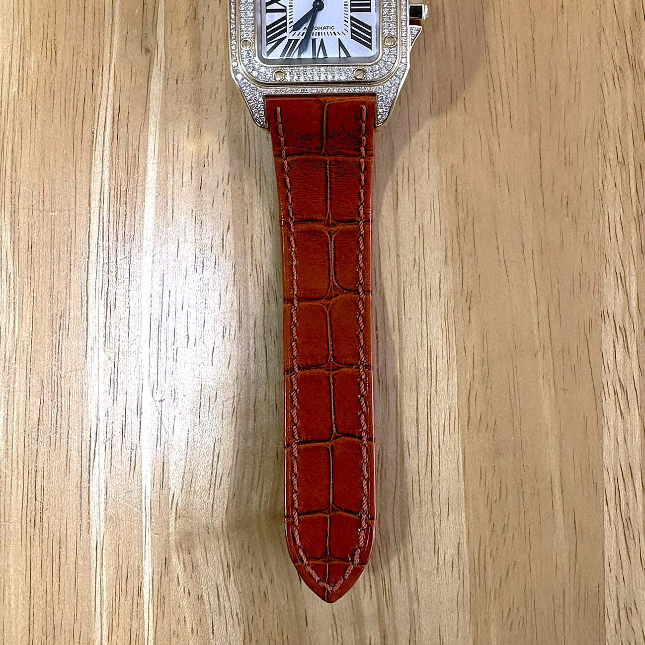 Cartier Santos 100 “WM502051” – 18K Yellow Gold & Diamond Bezel – Automatic Unworn / Full Set