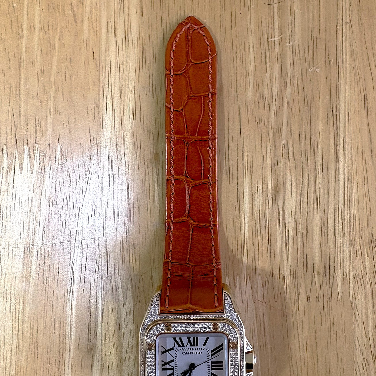 Cartier Santos 100 “WM502051” – 18K Yellow Gold & Diamond Bezel – Automatic Unworn / Full Set