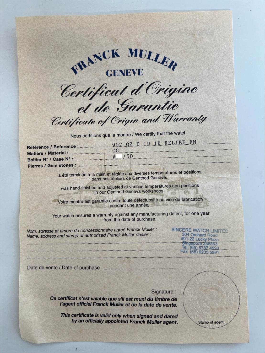 Franck Muller Long Island 902 QZ D IR Limited Edition 50 pieces