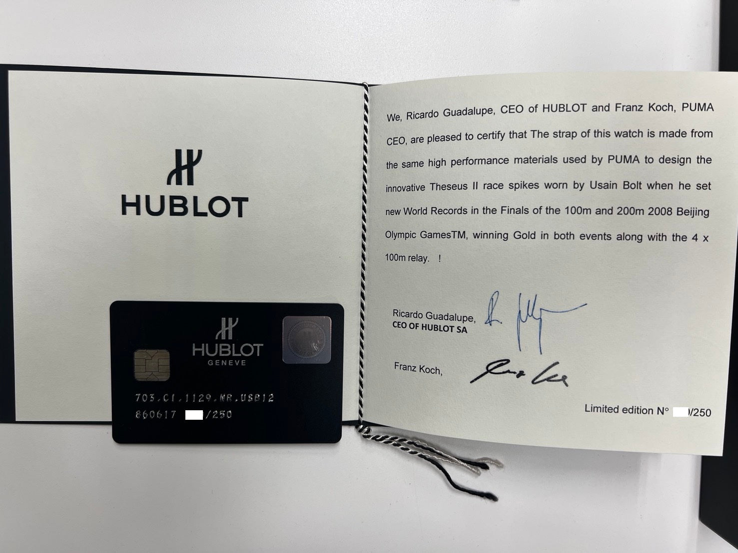 Hublot King Power Usain Bolt 703.CI.1129.NR.USB12 Special Edition (used condition)