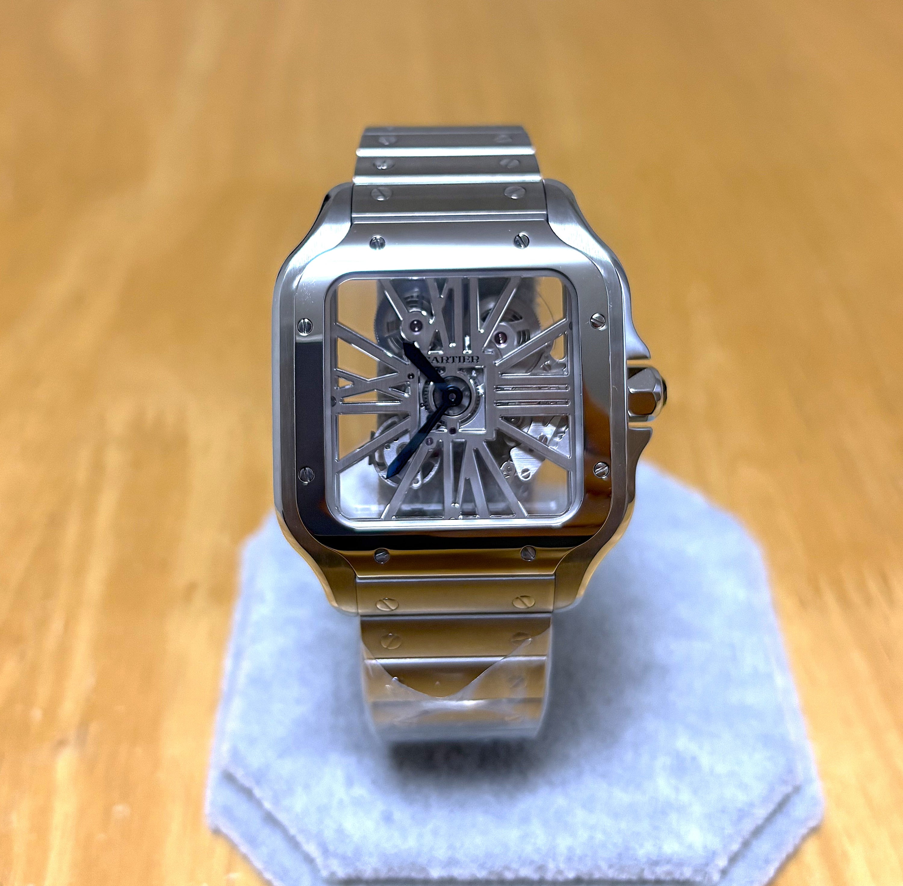 Cartier Santos De Cartier Skeleton WHSA0015 Unworn Full Set