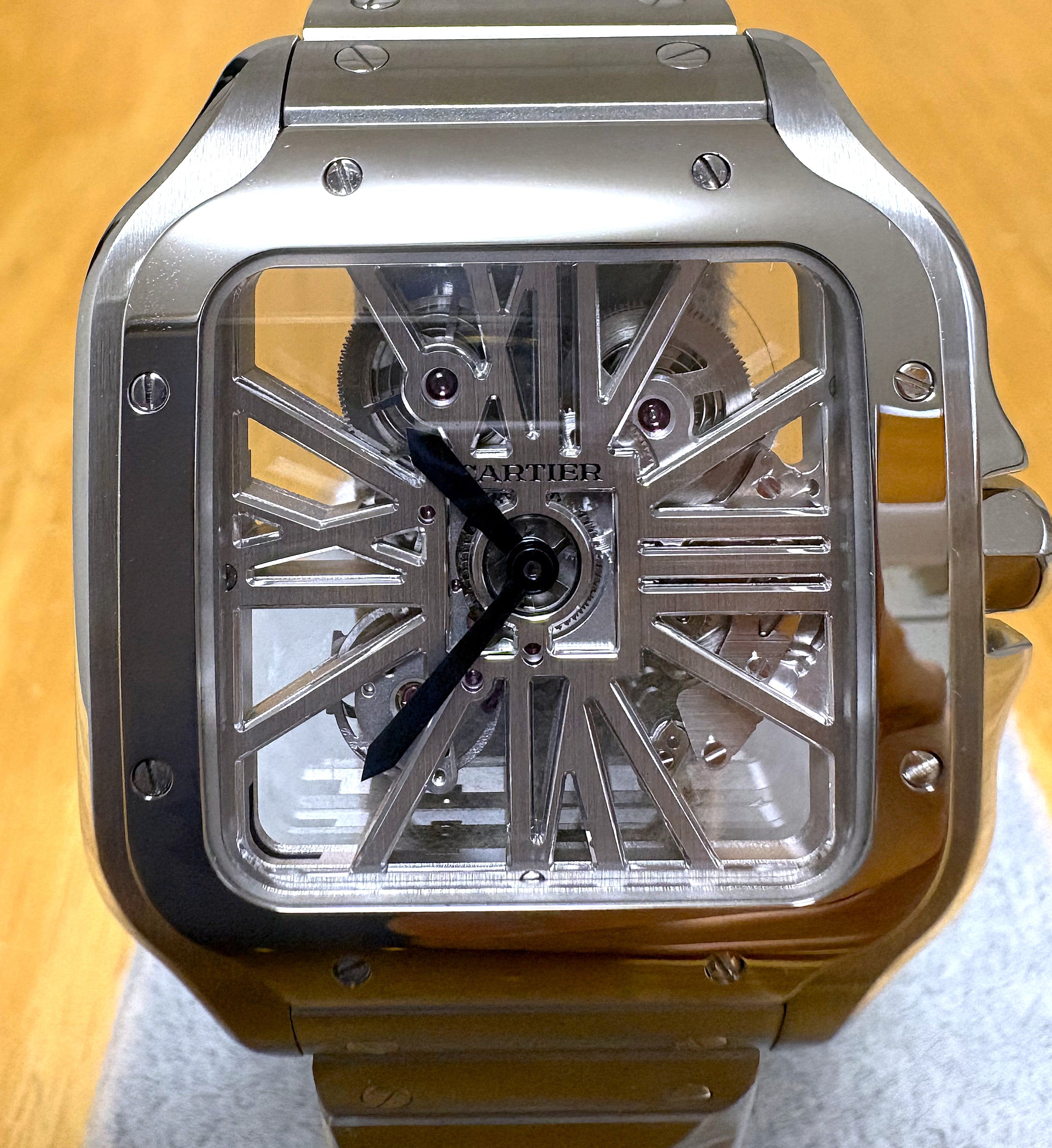 Cartier Santos De Cartier Skeleton WHSA0015 Unworn Full Set