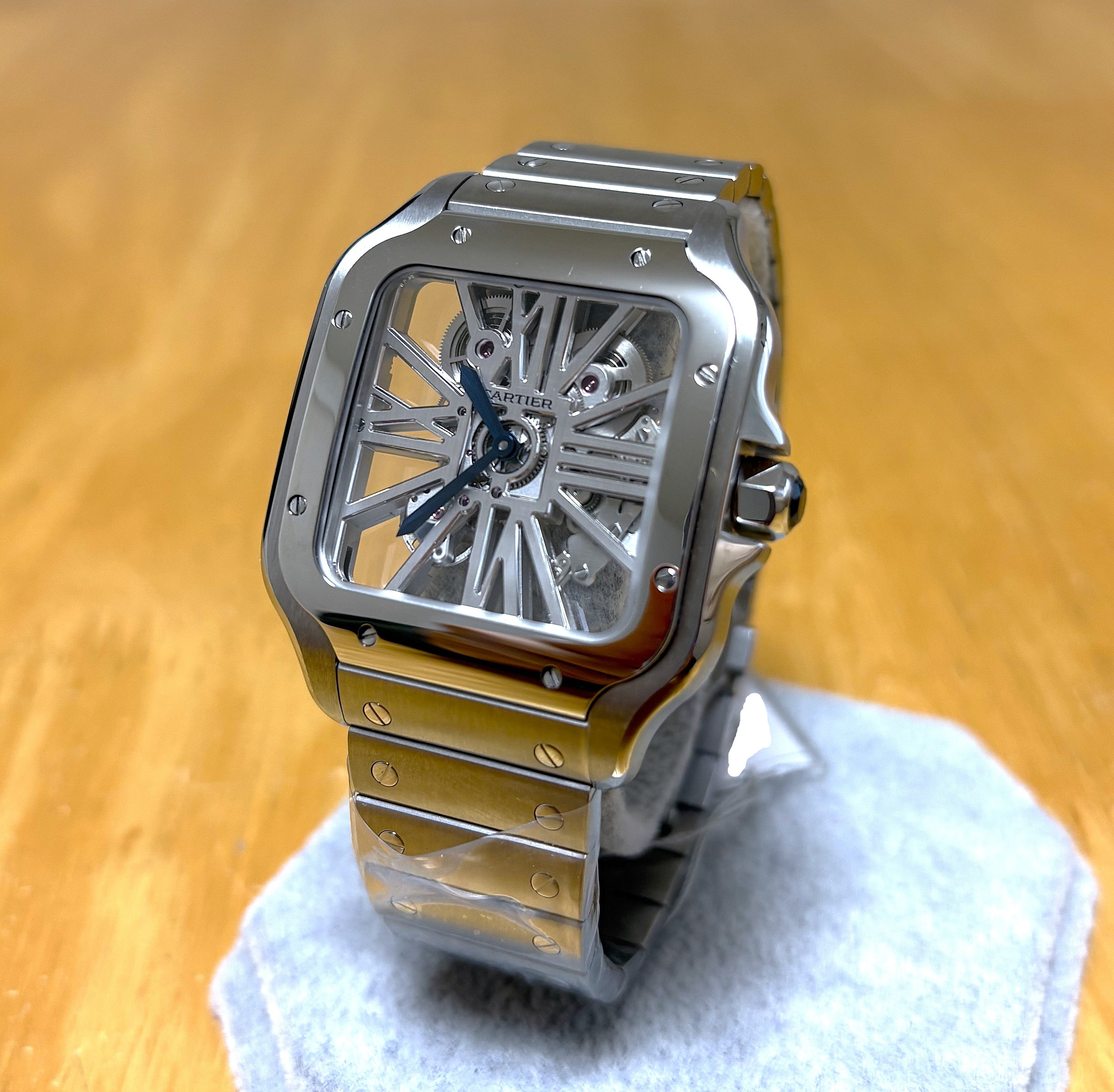 Cartier Santos De Cartier Skeleton WHSA0015 Unworn Full Set