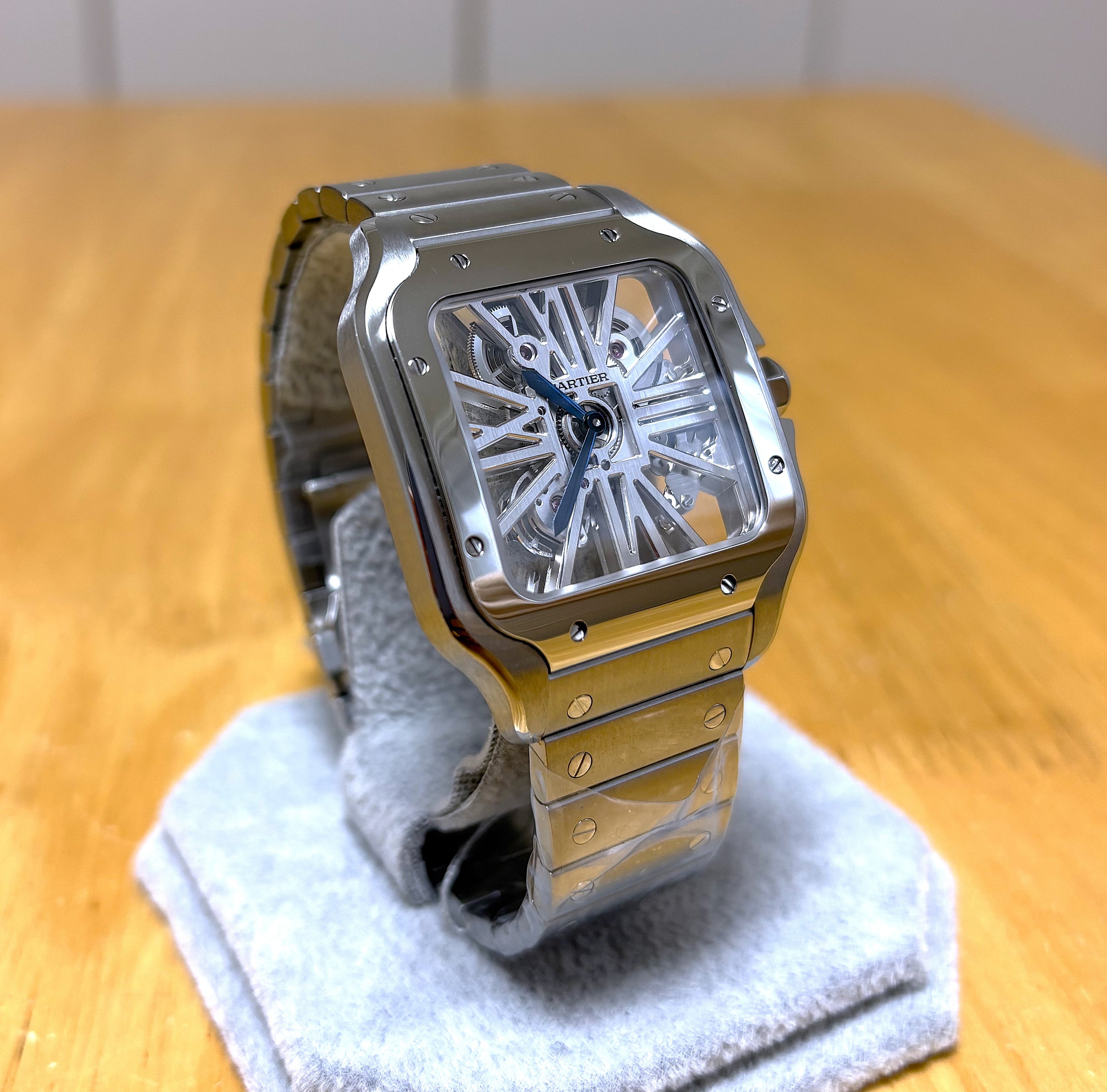 Cartier Santos De Cartier Skeleton WHSA0015 Unworn Full Set