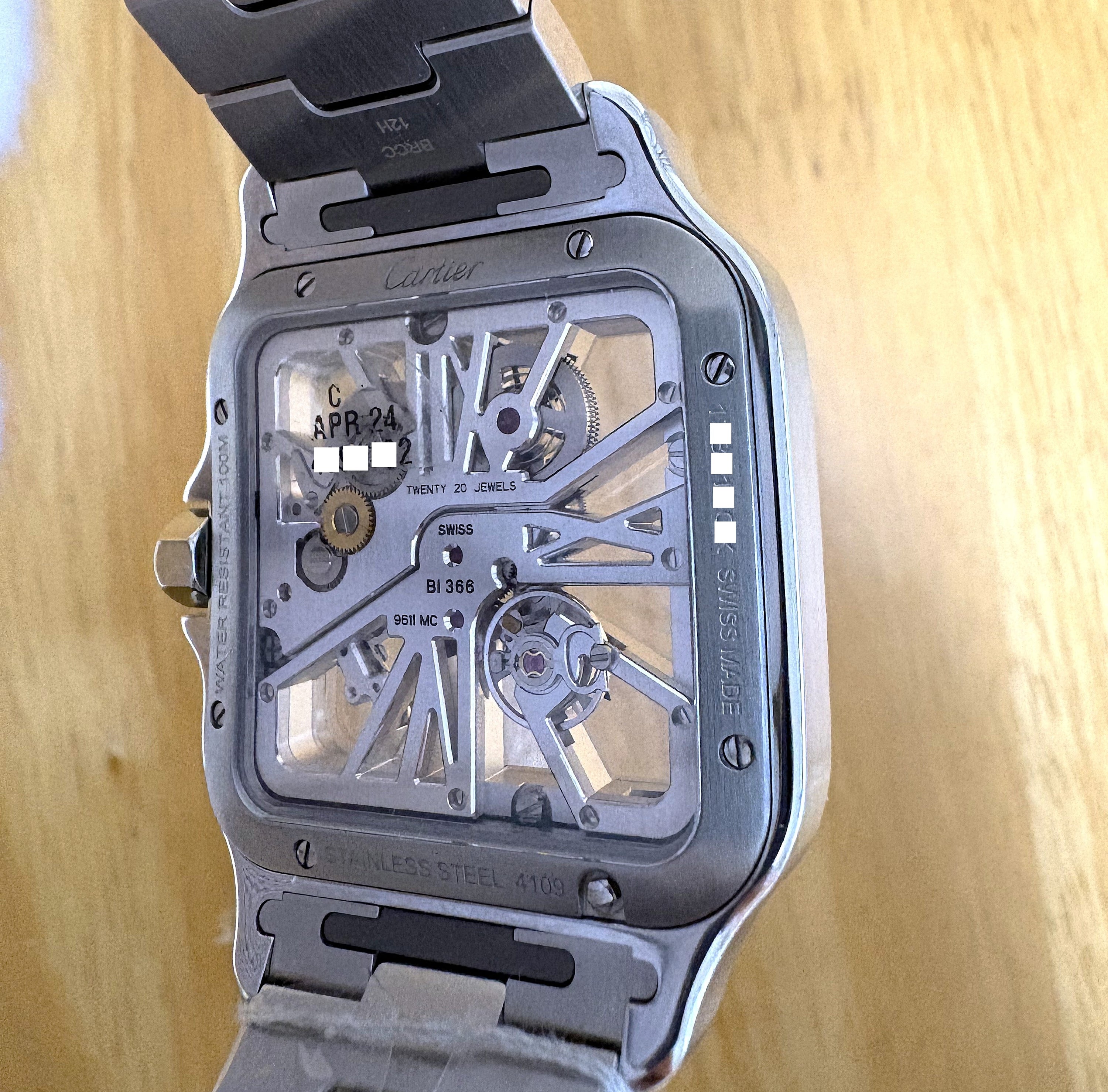 Cartier Santos De Cartier Skeleton WHSA0015 Unworn Full Set